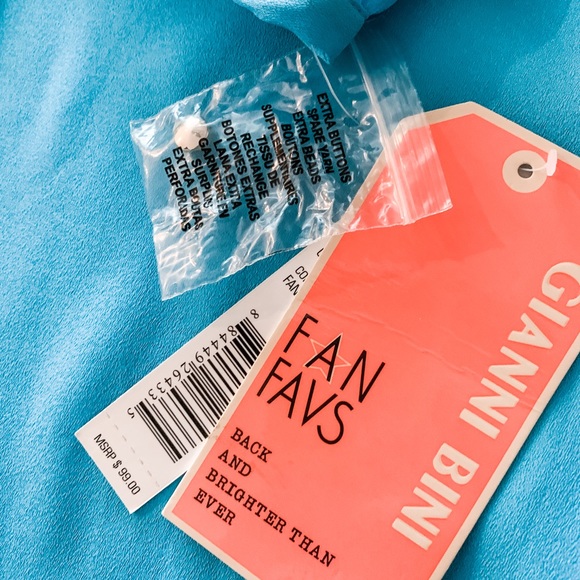 GIANNI BINI NWT aqua blue dress size L - Picture 3 of 5